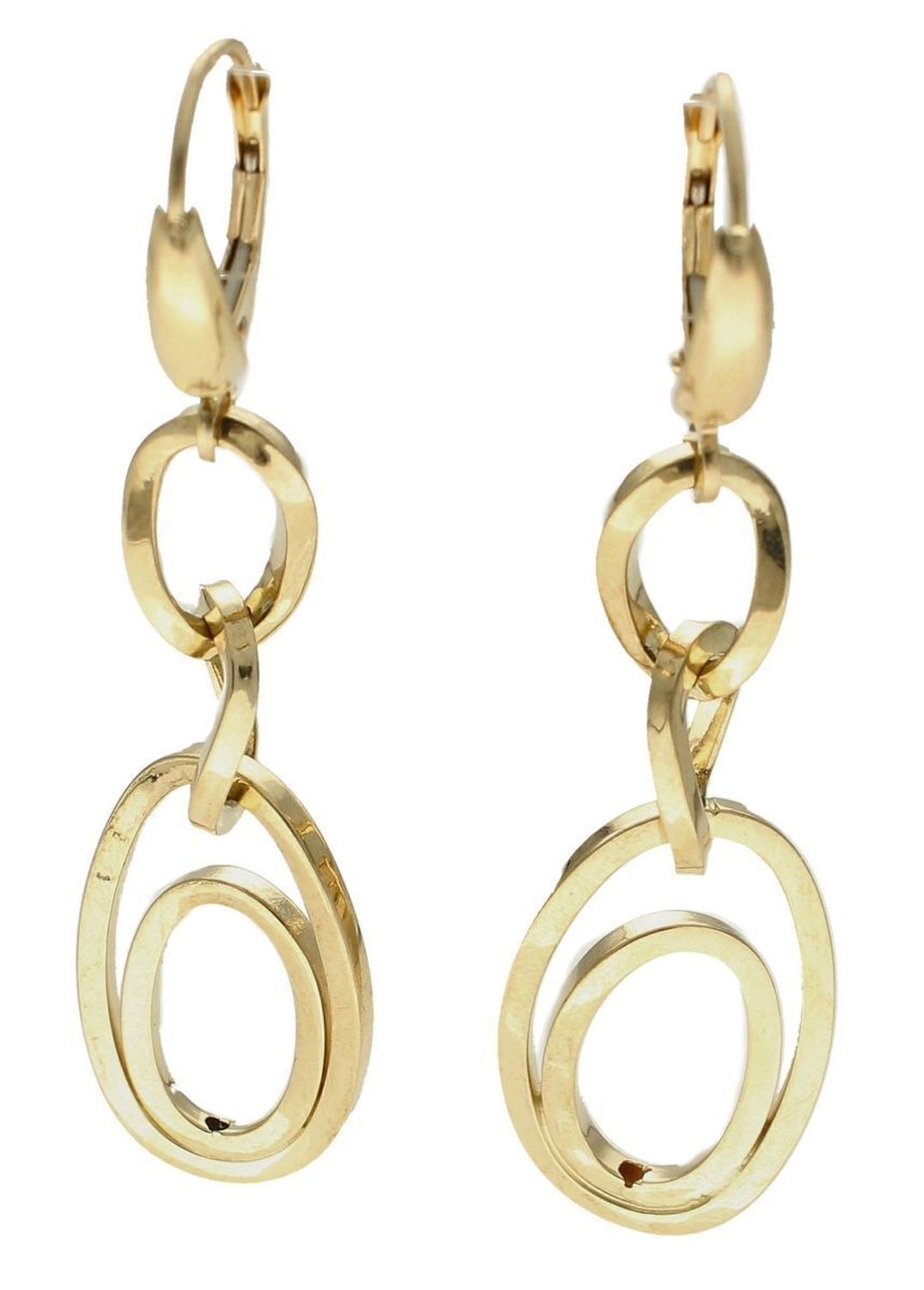 Złote kolczyki damskie 585 wiszące owalne elementy KL 8735 585.jpg